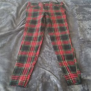 Plaid Stretchy Pixie Cigarette Pants